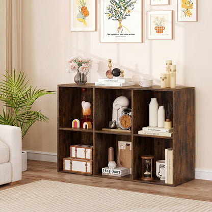6-Cube Bookcase 3-Tier Storage Organizer with Anti-Tipping Kits for Living Room Study