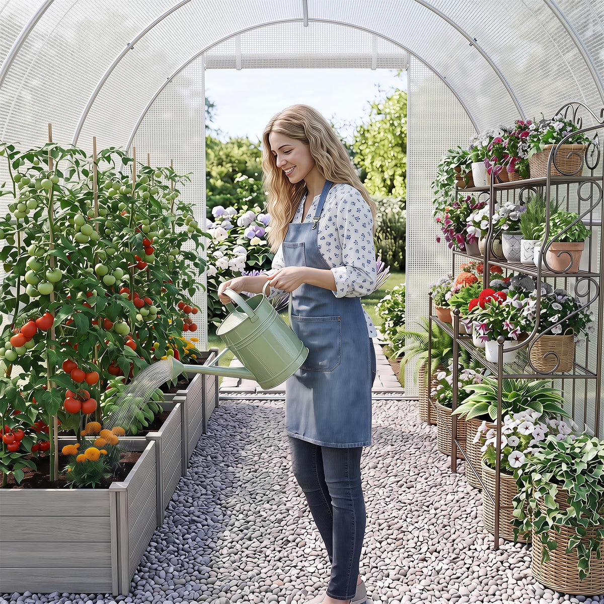 4.5 x 2 x 2 m Walk-in Tunnel Greenhouse for Outdoors Plant Hot House