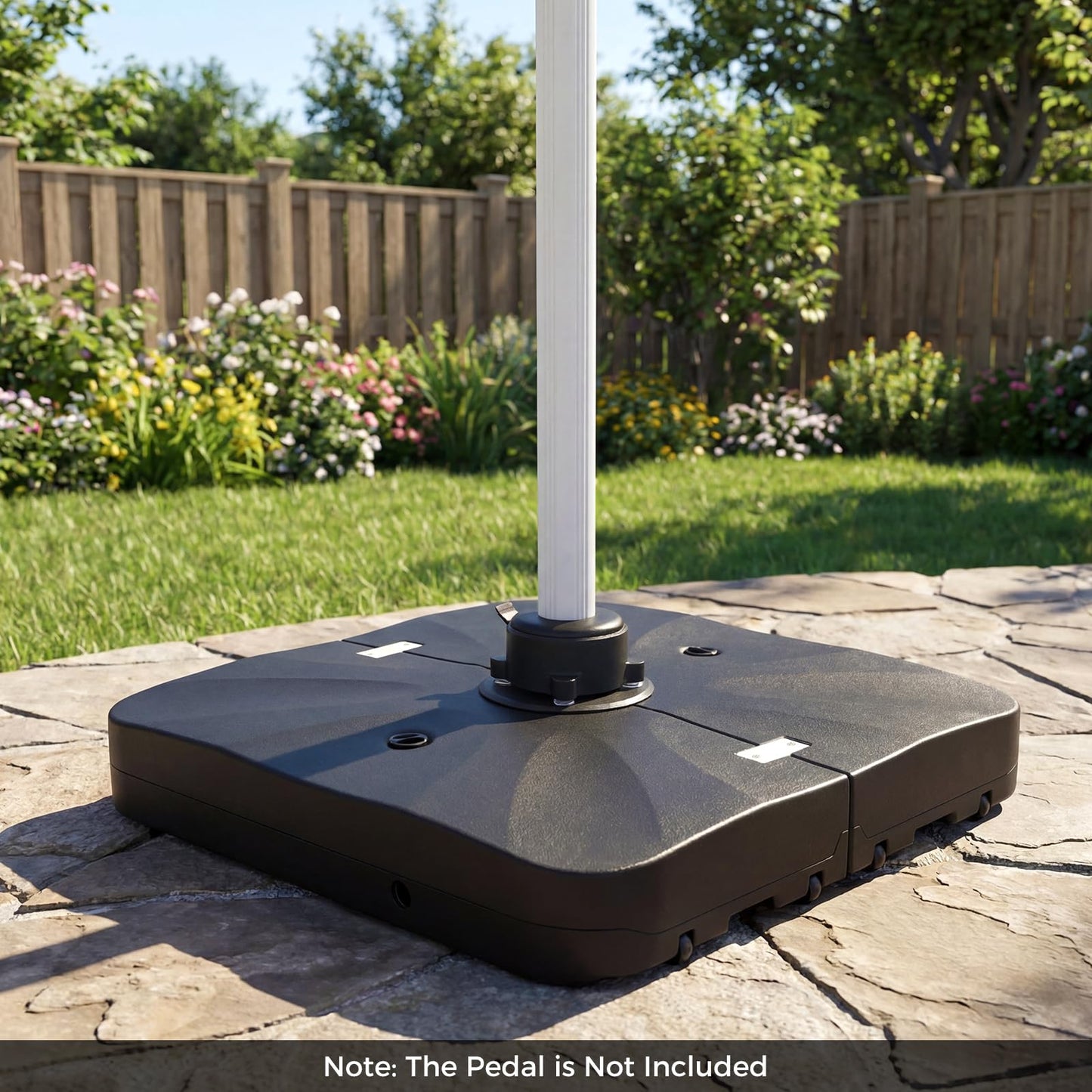Parasol Base with Wheels, Heavy-Duty Offset Patio Umbrella Stand