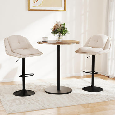 Bar Stools Set of 2 Modern Adjustable Chenille Upholstered Barstools