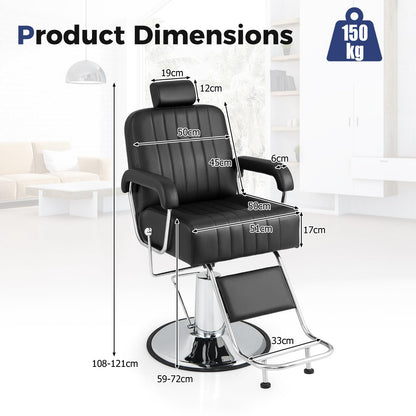 Salon Chair Hydraulic Barber Chair with Adjustable Headrest