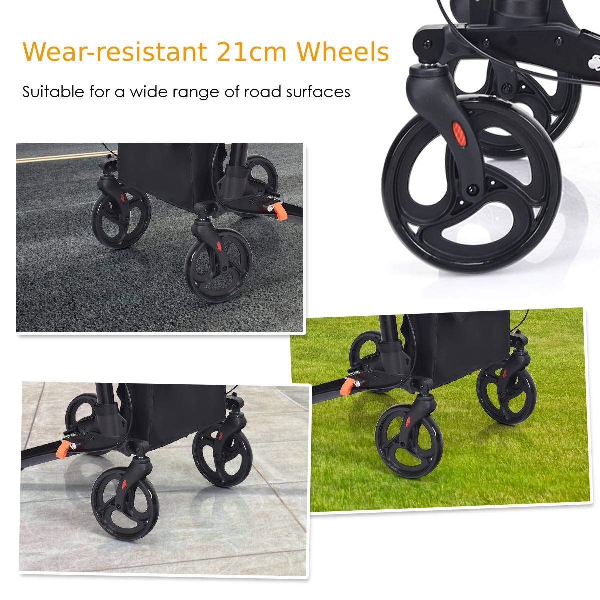 Lightweight Aluminium Folding Walking Mobility Aid With 4 Wheels