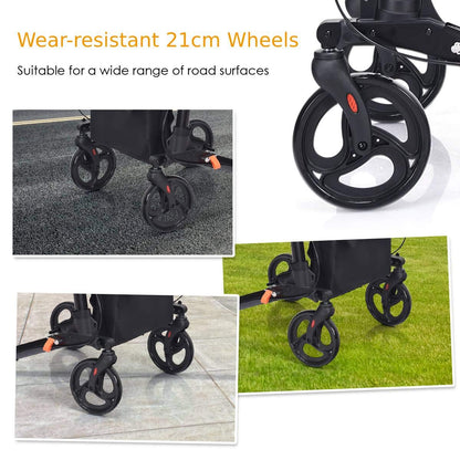 Lightweight Aluminium Folding Walking Mobility Aid With 4 Wheels
