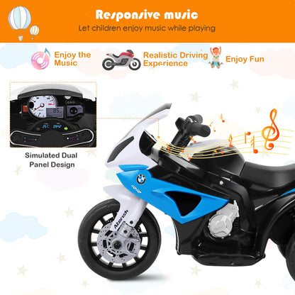 6V Kids Ride on Motorcycle with Training Wheels and Head Light