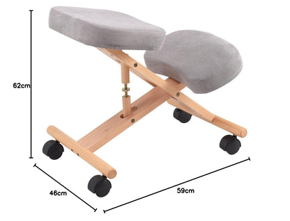 Wood Posture Stool with Angle and Height Adjustable for Gaming Computer Work