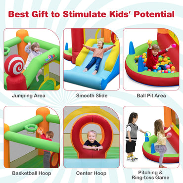 Candy Land Theme Inflatable Bounce House with 680W Blower