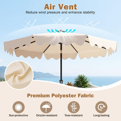 Garden Parasol, 8 Ribs Heavy-Duty Sun Shade Canopy
