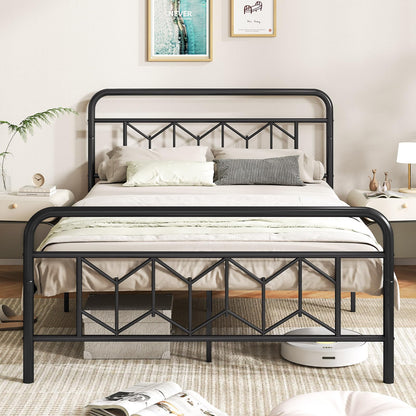 Giantex 3FT/4FT6/5FT Metal Platform Bed Base with High Headboard
