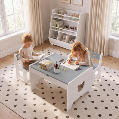 Kids Table and Chair Set, Wooden Children Activity Table