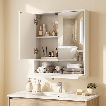 Bathroom Mirror Cabinet, Wall Mounted Storage Cupboard