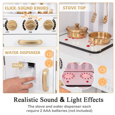 Pretend Play Kitchen for Kids with Utensils Aged 3+