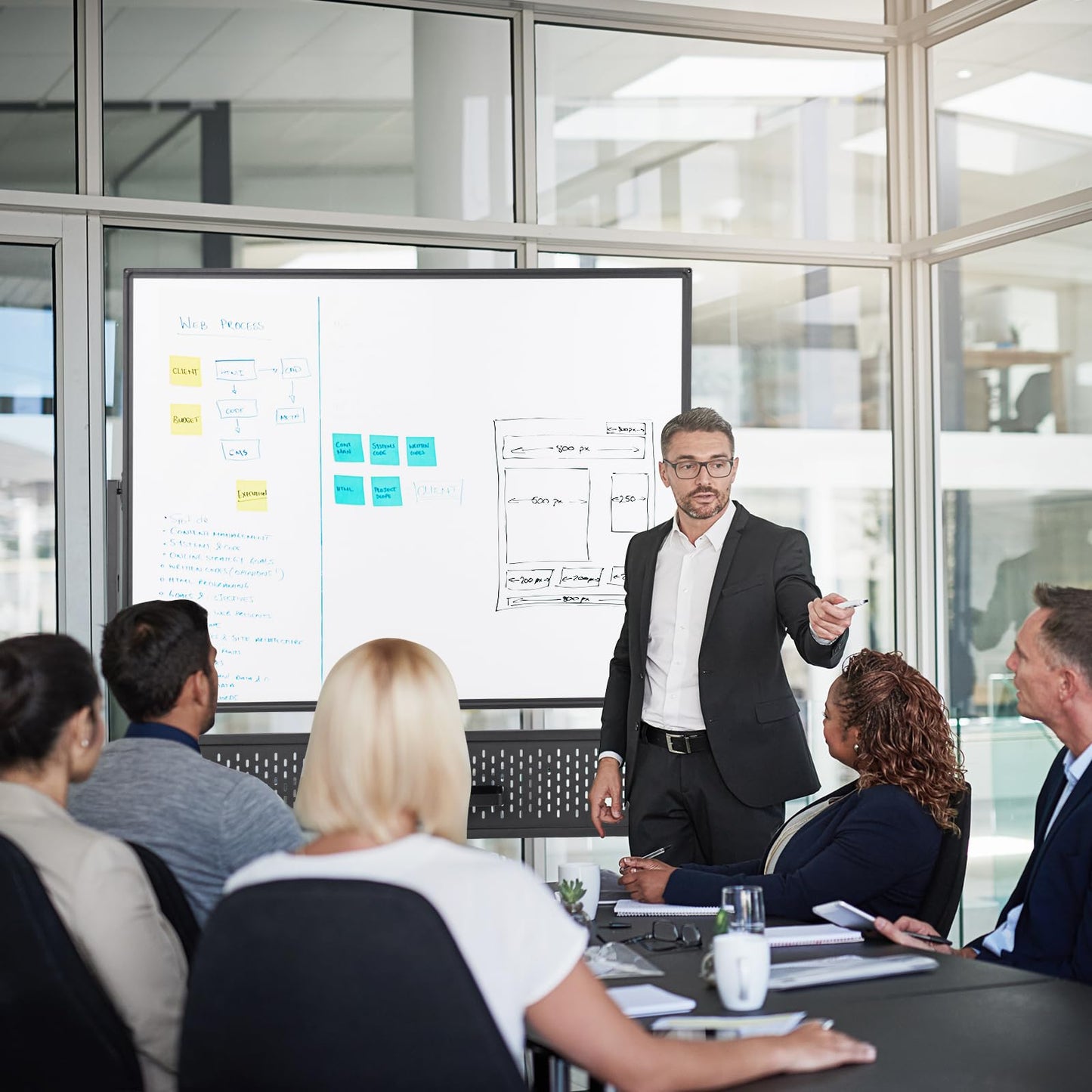 120 x 90 CM Double-Sided Dry Erase Mobile Board with Stand