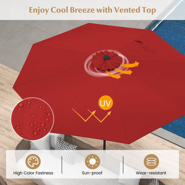2.7m Waterproof Patio Umbrella with Tilt & Crank Handle