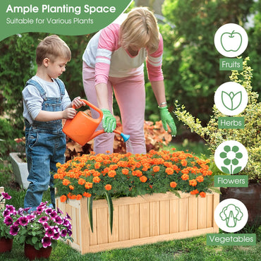 Folding Wooden Flower Planter with Drainage Hole (70 x 30 x 25cm)