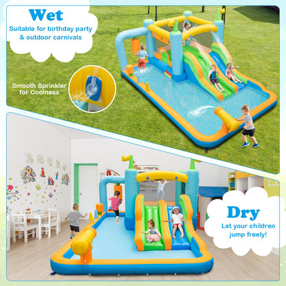 7 in 1 Inflatable Water Park with 2 Slides for 3-10 Years Old