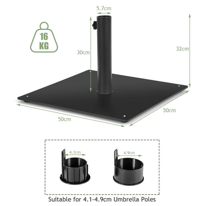 50 CM Patio Umbrella Base with 4 Adjustable Footpads for Patio Poolside