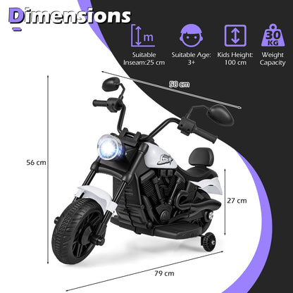 6V Kids Motorbike, Electric Ride on Motorcycle with Headlight