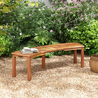 Curved Fire Pit Bench with Slatted Seat and Painted Surface