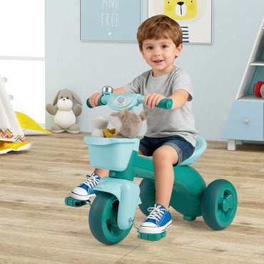 Kids Tricycle, Toddler Trike with Limited Steering, Ergonomic Seat, Bell