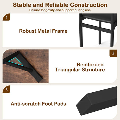 5-Piece Dining Table Set for 4 People with Metal Leg for Small Room