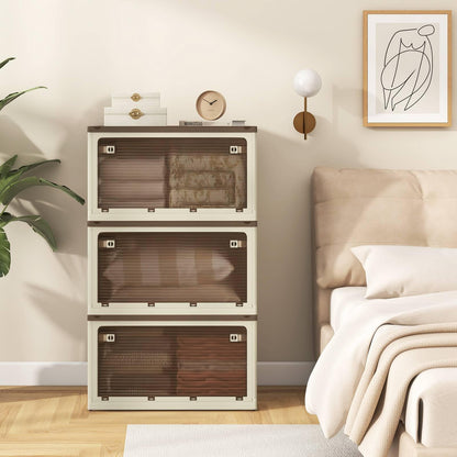 292 L Collapsible Storage Bins 3-Pack Stackable Storage Boxes with Lids