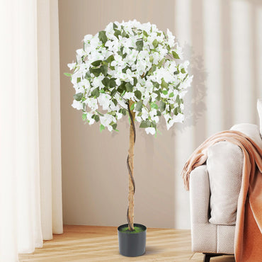 130cm Artificial Azalea Tree with 576 Flowers 288 Leaves and Wood Trunk