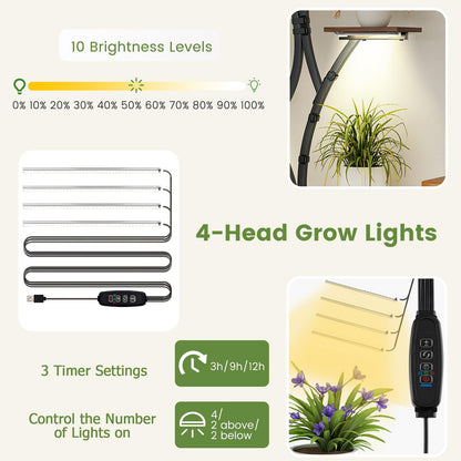 146/155CM Tall 8-Tier Corner Metal Plant Shelf for Multiple Plants