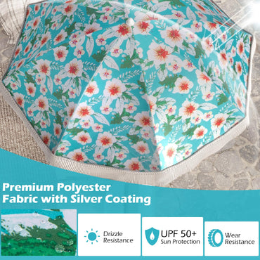 6.5FT UPF50+ Sun Protection Sunshade Shelter with Carrying Bag and Push Button Tilt
