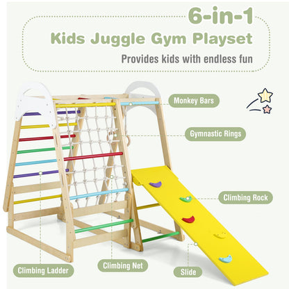 Multi-functional Kid's Climbing Toy with Slide and Climbing Net