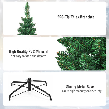 Artificial Christmas Tree, 5FT/6FT/7FT/8FT Green Xmas Trees with Metal Stand