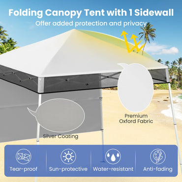 Pop up Canopy Tent with 1 Sidewall Outdoor Easy Setup Folding Gazebo Shelter