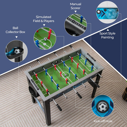 Soccer Table Game with 2 Footballs and Smooth Handle