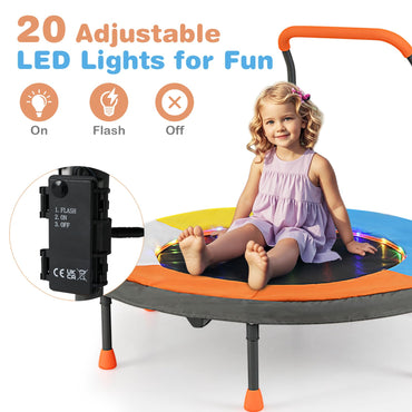 36" Mini Trampoline for Kids with LED Lights