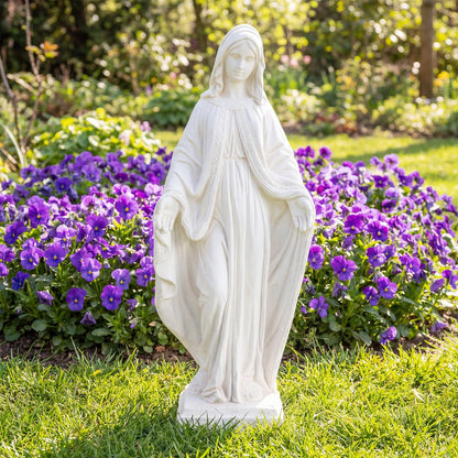 Garden Statue, Tall Virgin Mary/St. Francis Statue, Indoor Outdoor Religious Sculpture Art Decoration