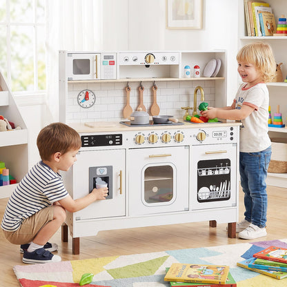 Kids Play Kitchen, Wooden Pretend Toy Kitchen