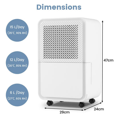 15 L Dehumidifier for Home with 4 Modes and 24H Timer