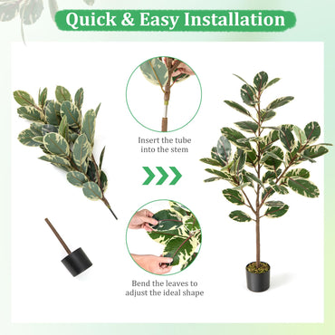2 Pack 130cm Tall Artificial Bird of Paradise Plant with 46 Multi colored PEVA Leaves