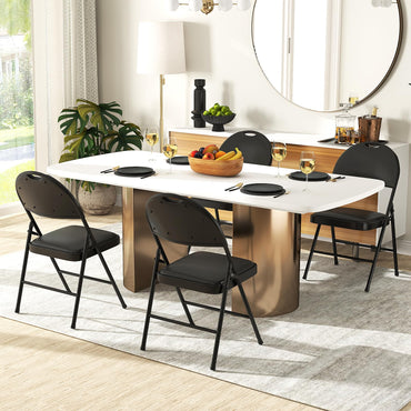 Set of 2 or 4 Folding Padded Party PVC Leather Stackable Chairs