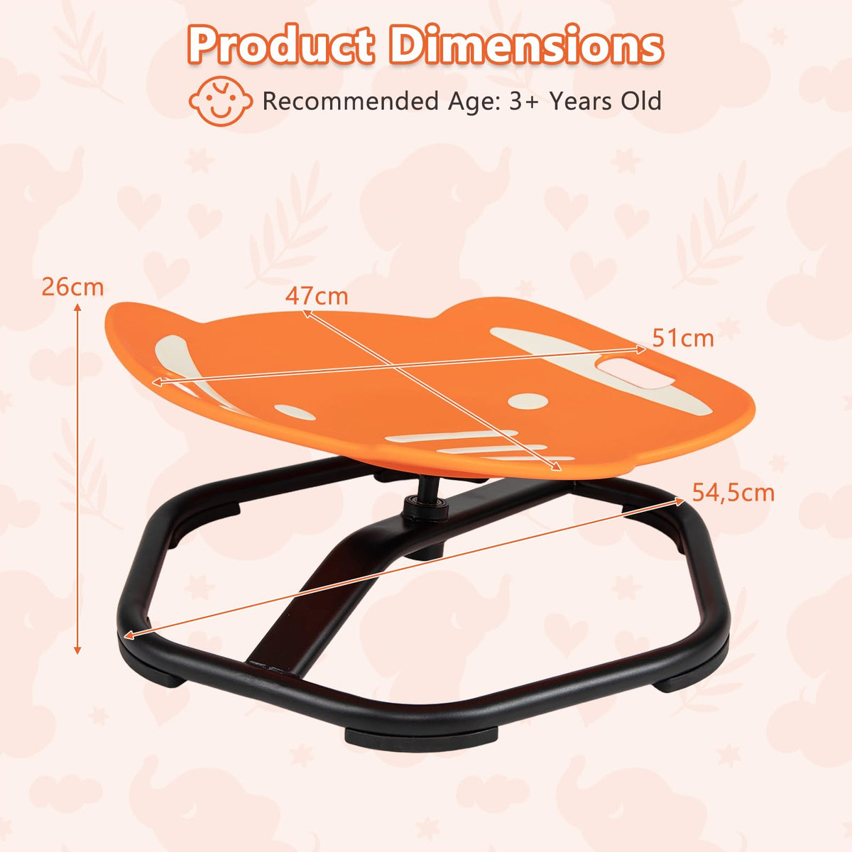 Kids Spinning Chair, Glow-in-the-Dark Swivel Chair