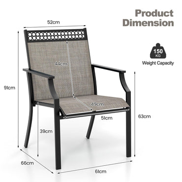 Large Outdoor Chairs with Breathable Seat & Ergonomic Back