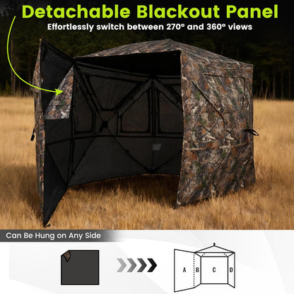 Hunting Blind 270°/360° See Through Pop Up Hunting Tent with Sliding Window and Door