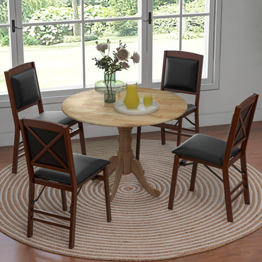 GiantexUK 100CM Rubber Wood Kitchen Table with Large Tabletop
