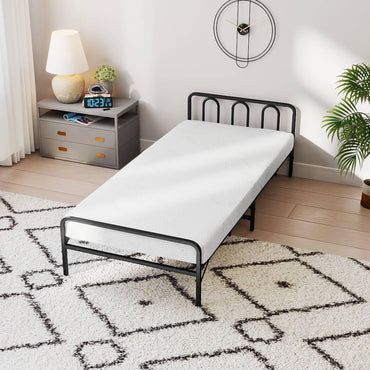 Portable Folding Bed with Headboard and Footboard for Guest Room