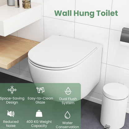 Wall Hung Toilet Ceramic Wall-Mounted Toilet Bowl and Toilet Seat