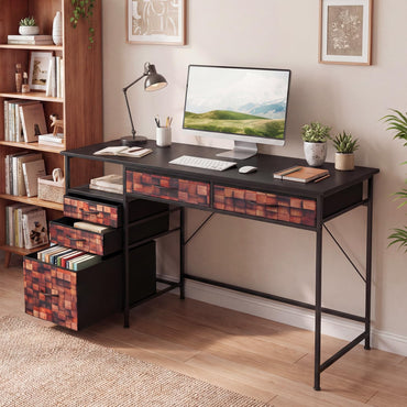 120 CM Computer Desk Home Office Desk with Metal Frame