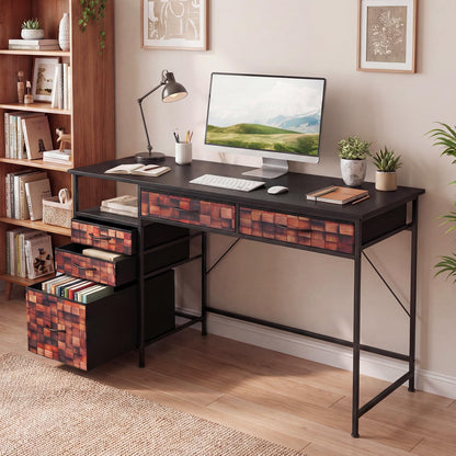 120 CM Computer Desk Home Office Desk with Metal Frame