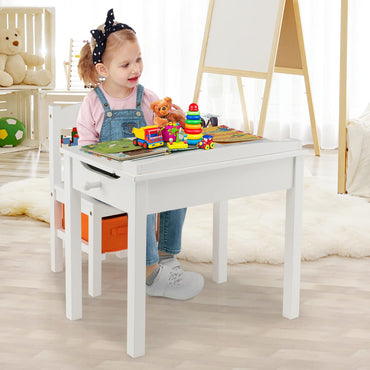 Kids Table and Chair Set with Hidden Space and Hook