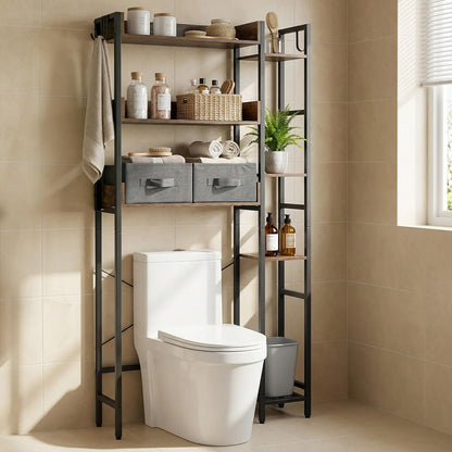 Over Toilet Storage Unit, Reversible Bathroom Shelf Space Saver