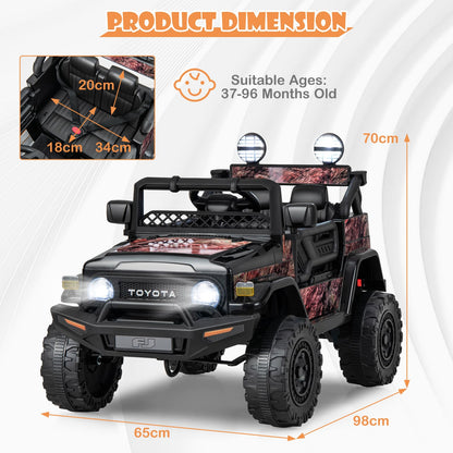 Kids Electric Ride On Car, 12V Licensed Toyota FJ Off Road Truck
