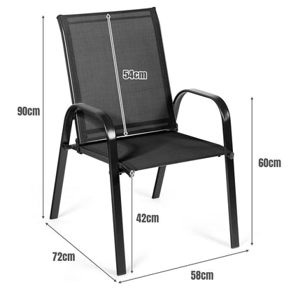 2 Piece Patio Outdoor Camping Chairs Set with Breathable Fabric
